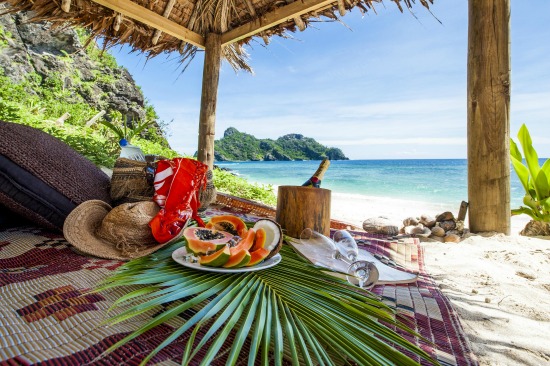 A private beach picnic at Tokorki Resort perfect if you are on your Fiji honeymoon!