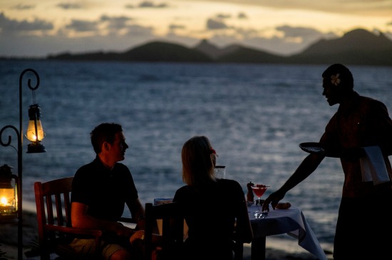 Romantic sunset cocktails on Tokoriki Island