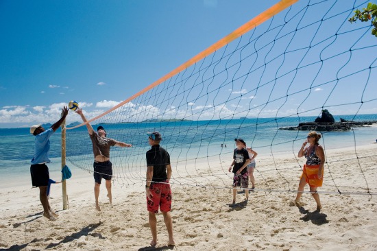 castaway island resort playing volleyball