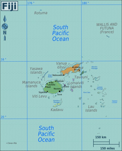 map of fiji islands