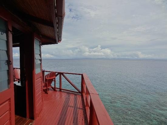 Looking out from the deck of a bure at Moody's Namena on a Fiji vacation