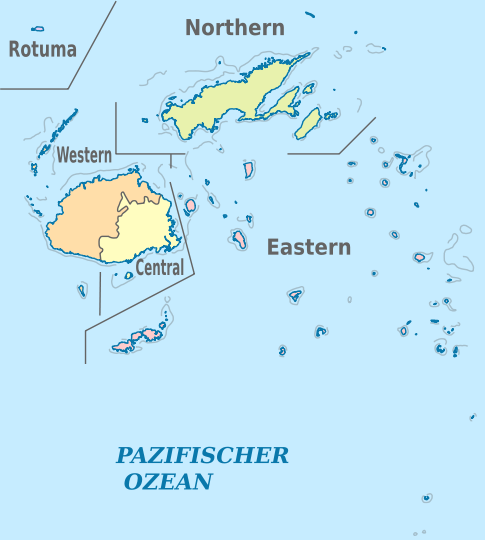 Administrative map of fiji