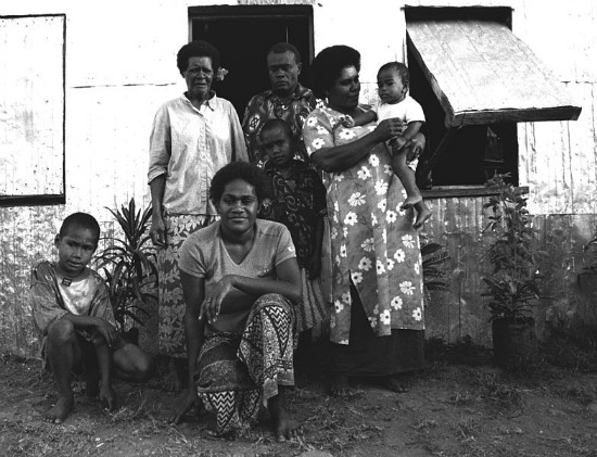 fiji people/family at a villlge
