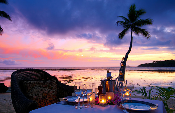 Sunset dining at Namale Fiji