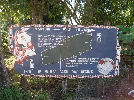 international dateline on Taveuni Island Fiji