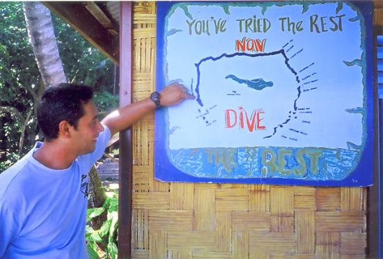Moody's Namena Resort's dive map in Fiji