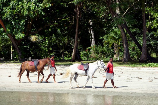 Romantic horse backing riding at Namale Resort Fiji