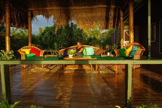 Bure verandah at Nukubati Island Resort Fiji