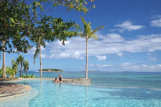 Treasure Island Fiji with Beachcomber Island in the distance