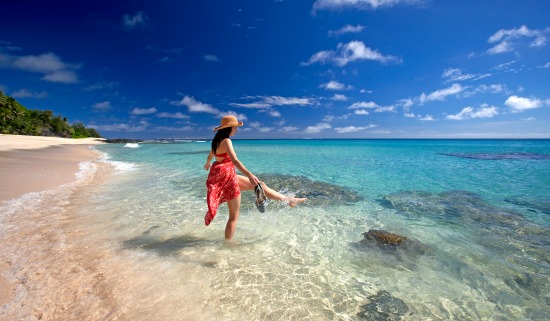 Playing in turquoise waters at Yasawa Island Resort & Spa